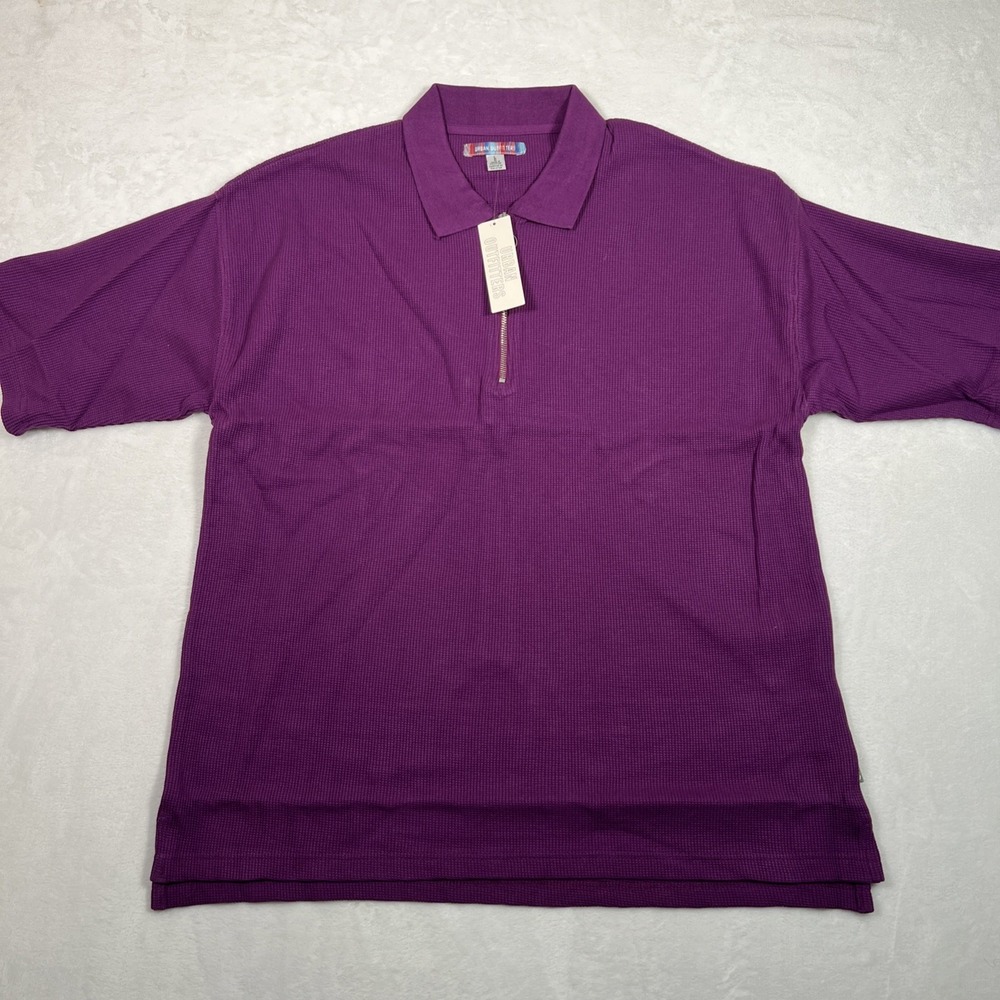 Urban outfitters Baggy oversized Thermal Zip Polo Shirt‎ NWT Men Large